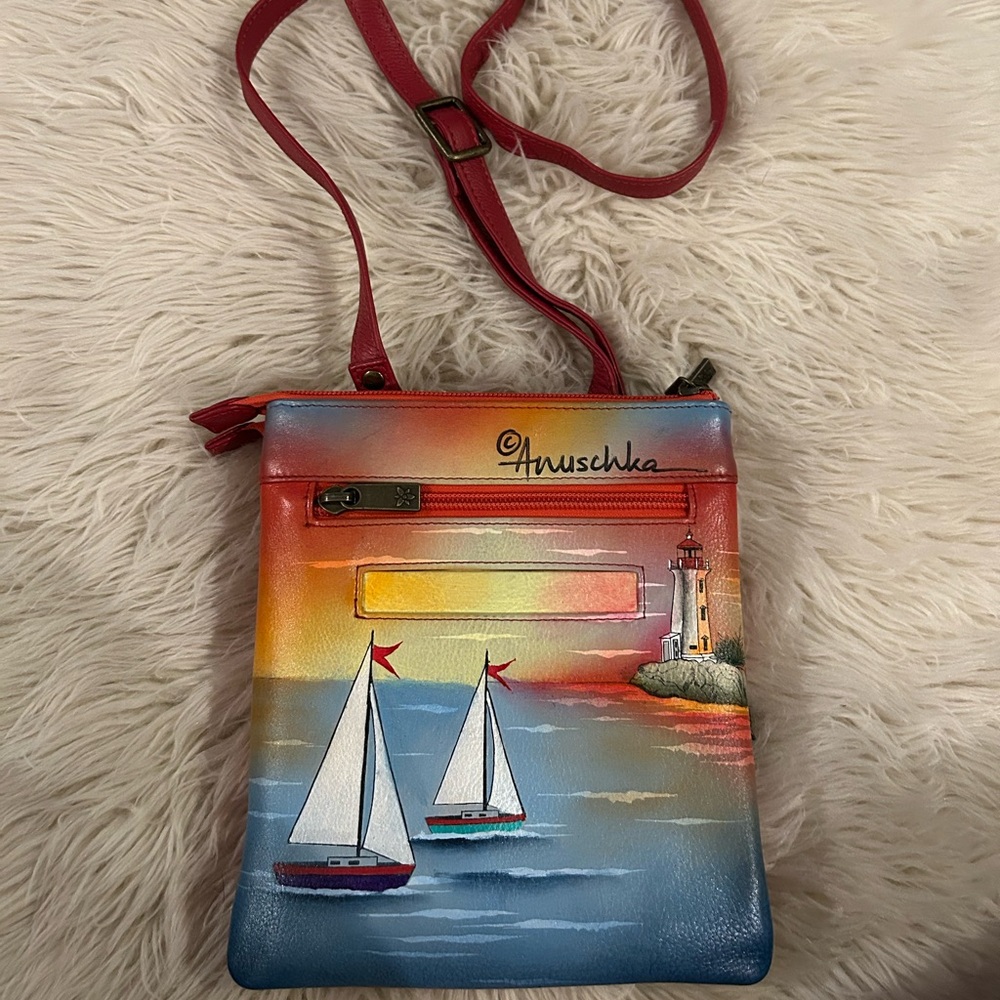 Anushka sailboat and lighthouse crossbody